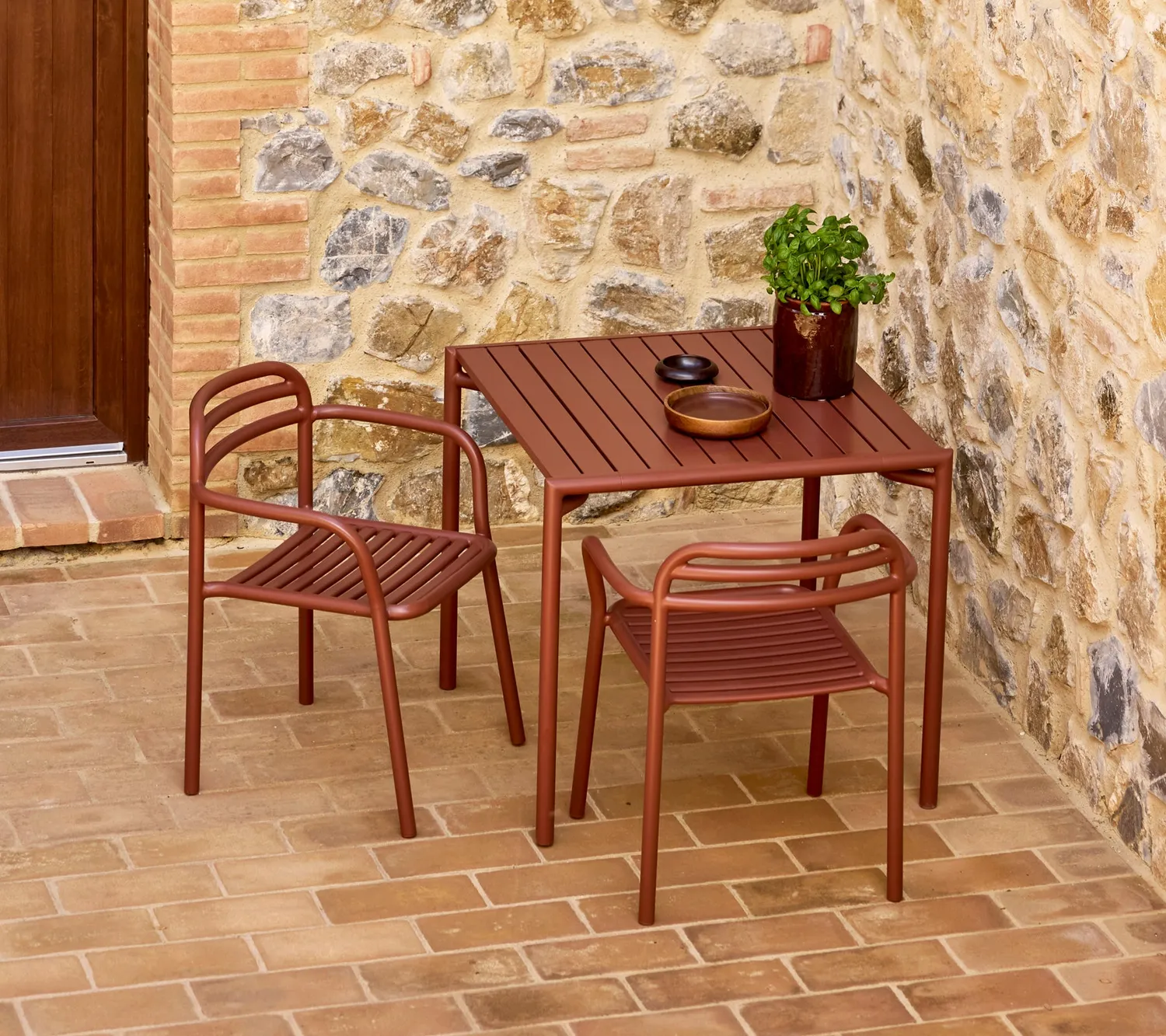 Cane-Line Bliss spisebord 80x80 cm sand aluminium