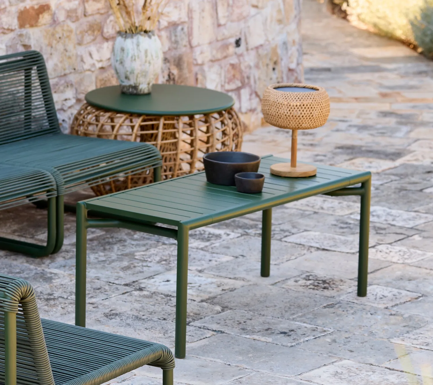 Cane-Line Bliss sofabord bænk sand aluminium