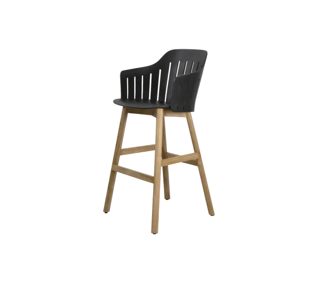 Cane-Line Choice barstol sort genbrugsplast teak