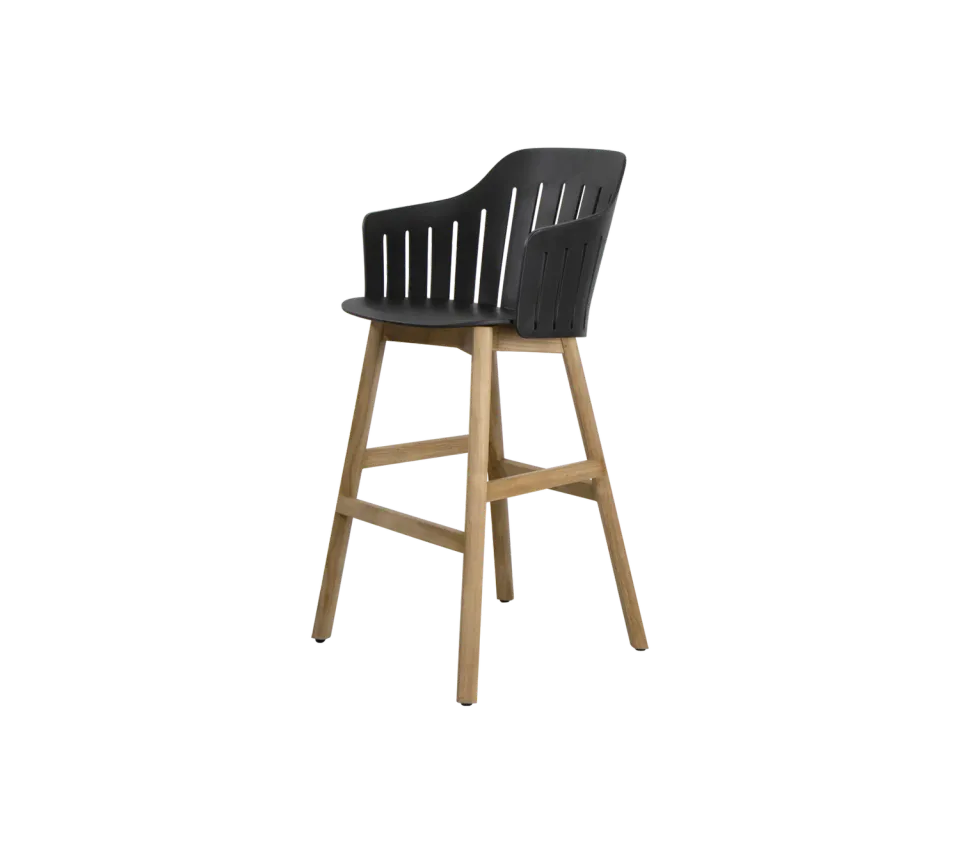 Cane-Line Choice barstol sort genbrugsplast teak