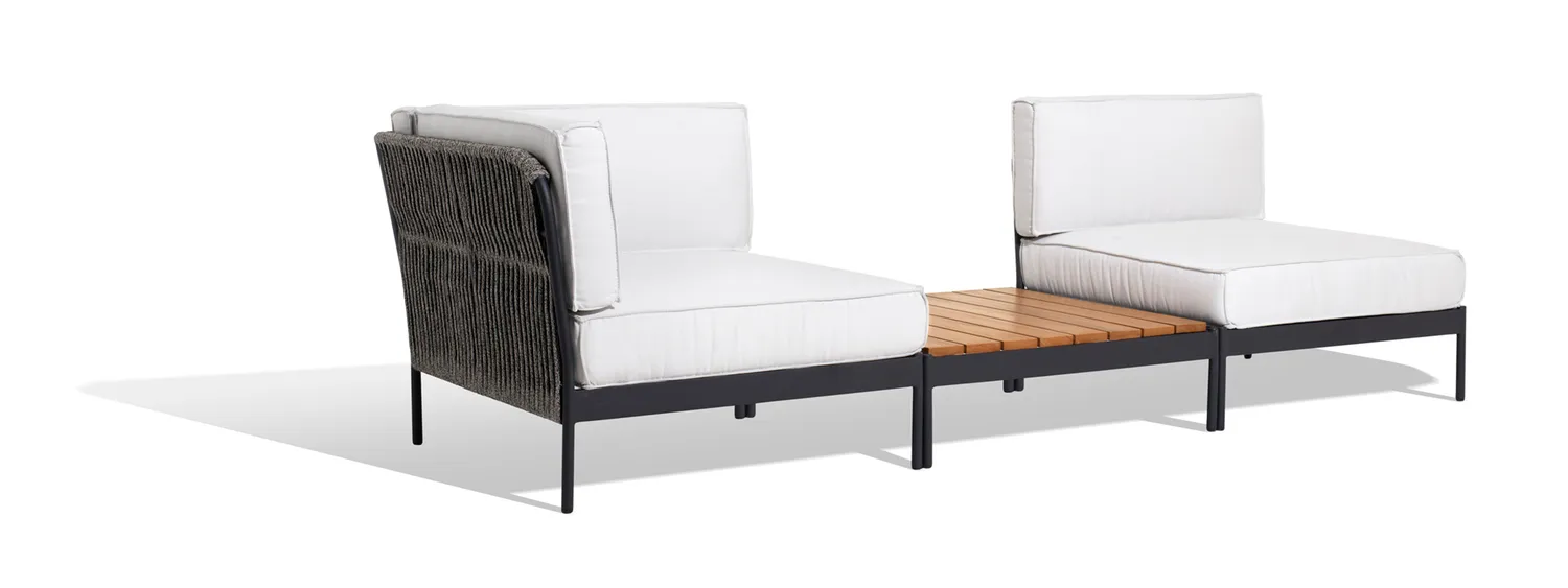 Skargaarden Lidö sofahjørne aluminium silver grey