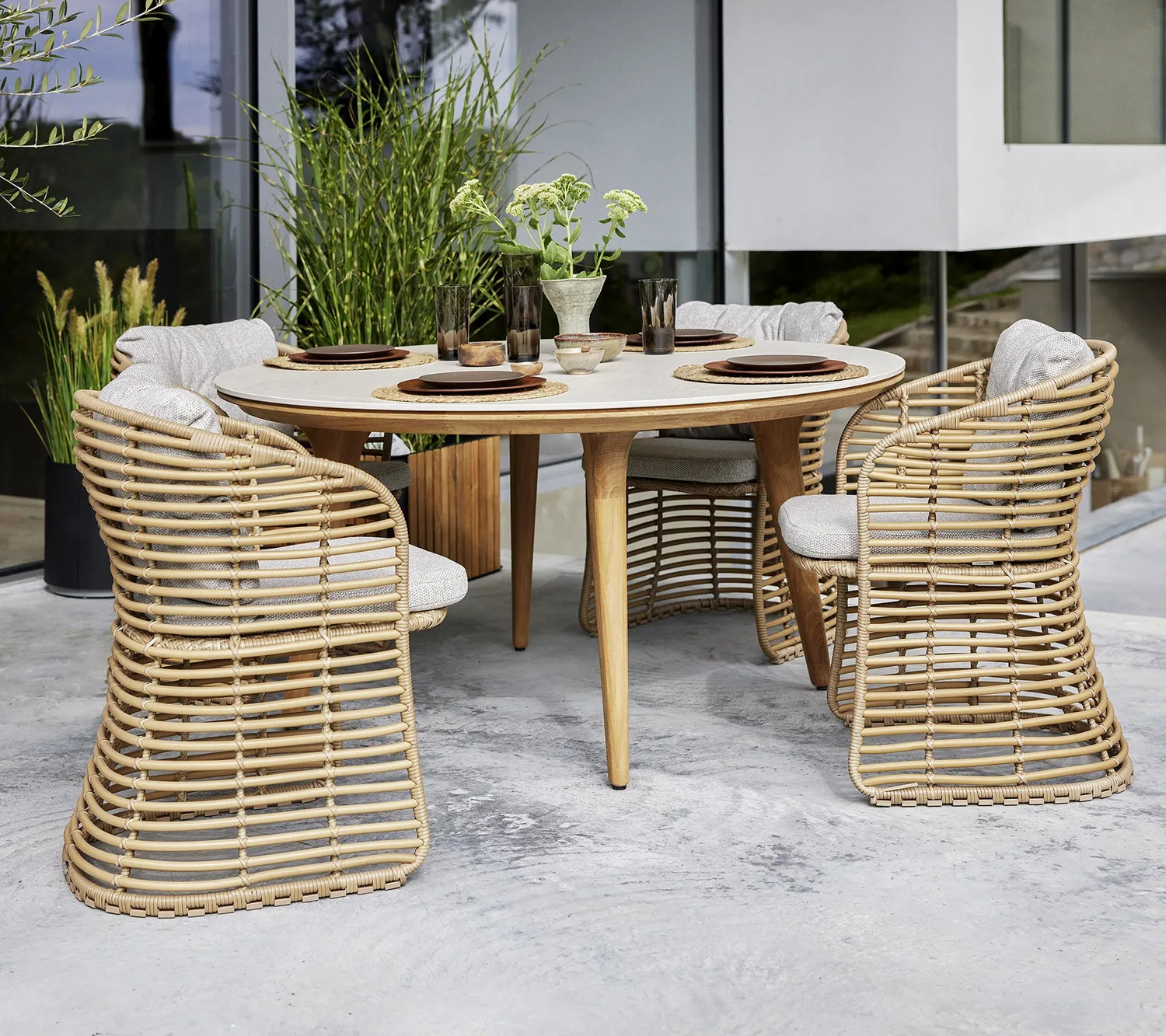 Cane-Line Basket spisebordsstol graphite sand udendørs
