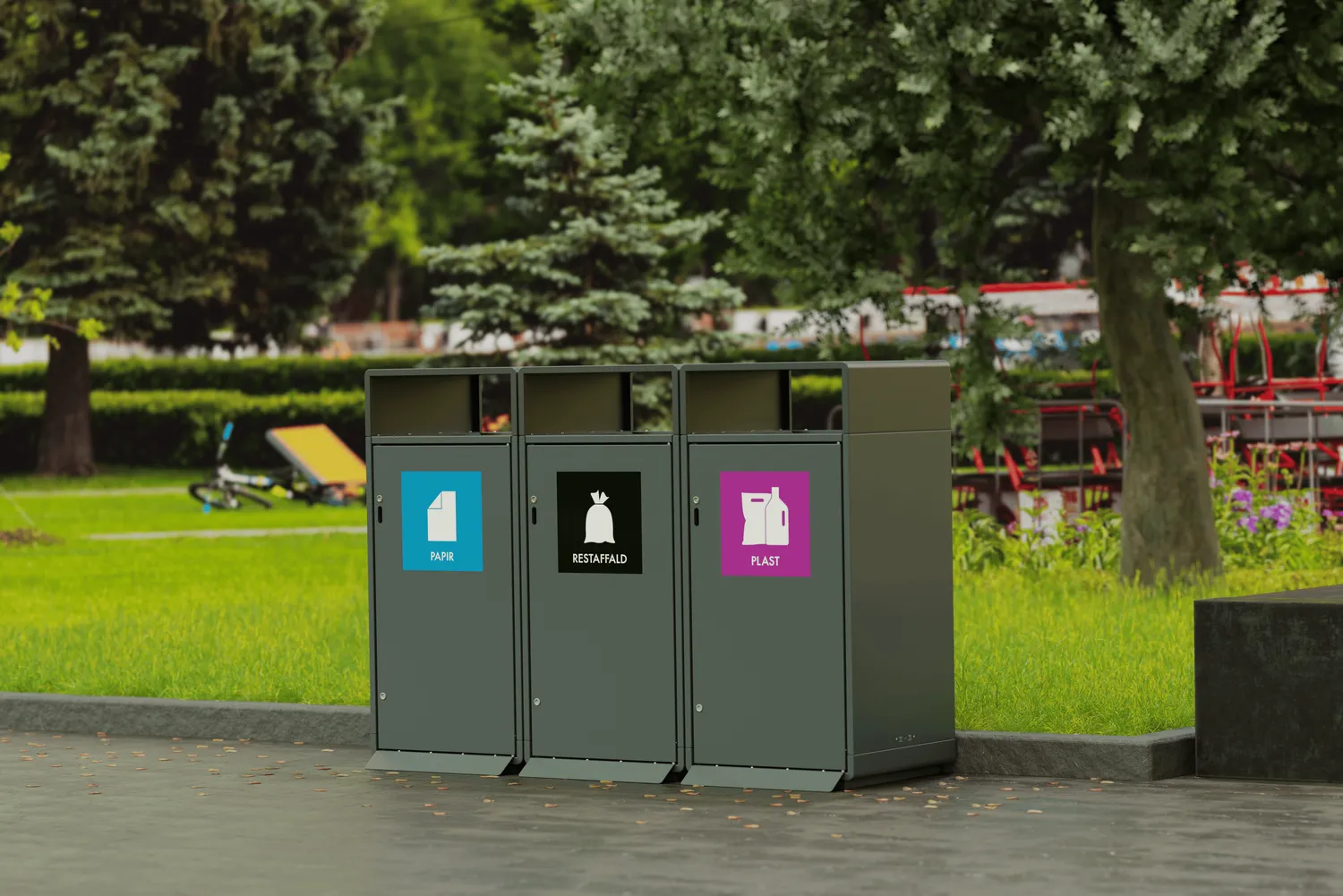 DUTRA Boxy affaldsspand 120 liter udendørs