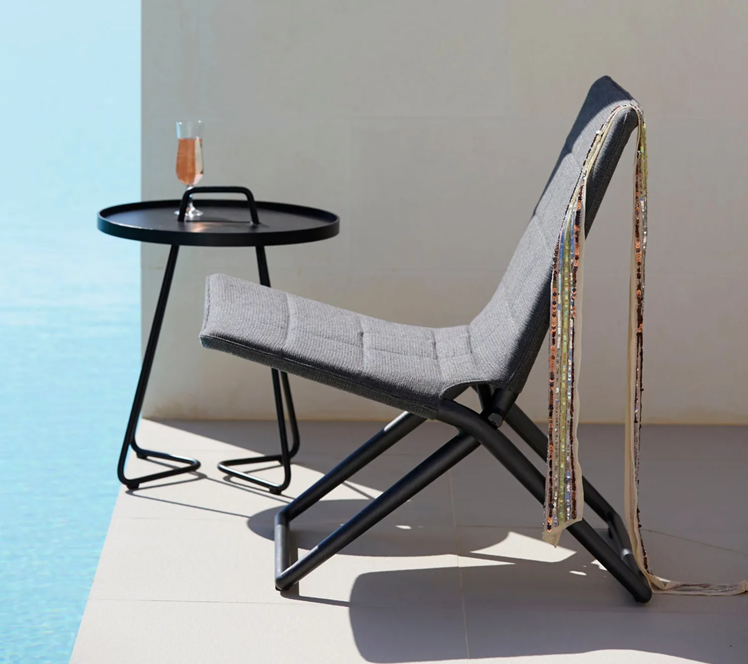 Cane-Line Traveller lounge klapstol grey quickdry