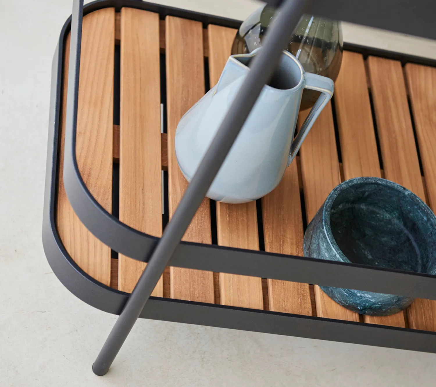 Cane-Line Roll barvogn lava grey med teak