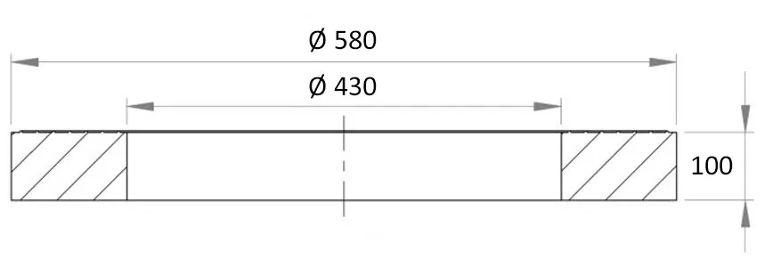 DUTRA Ø425 topring 100 mm i stål