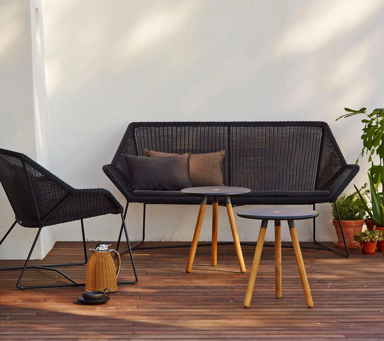 Cane-Line Breeze 2-pers sofa sort weave hynde