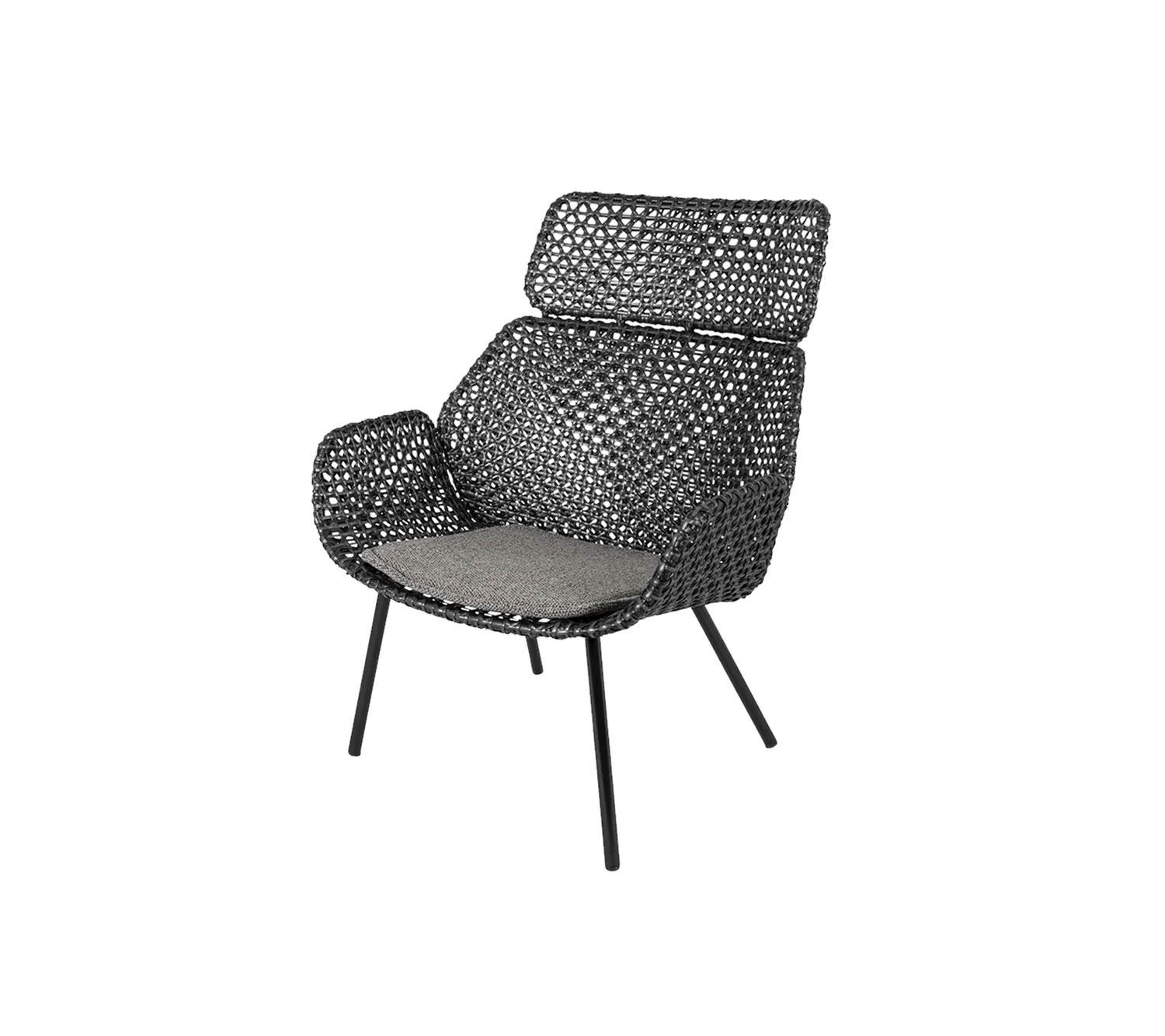 Cane-Line Vibe highback stol Black graphite flet