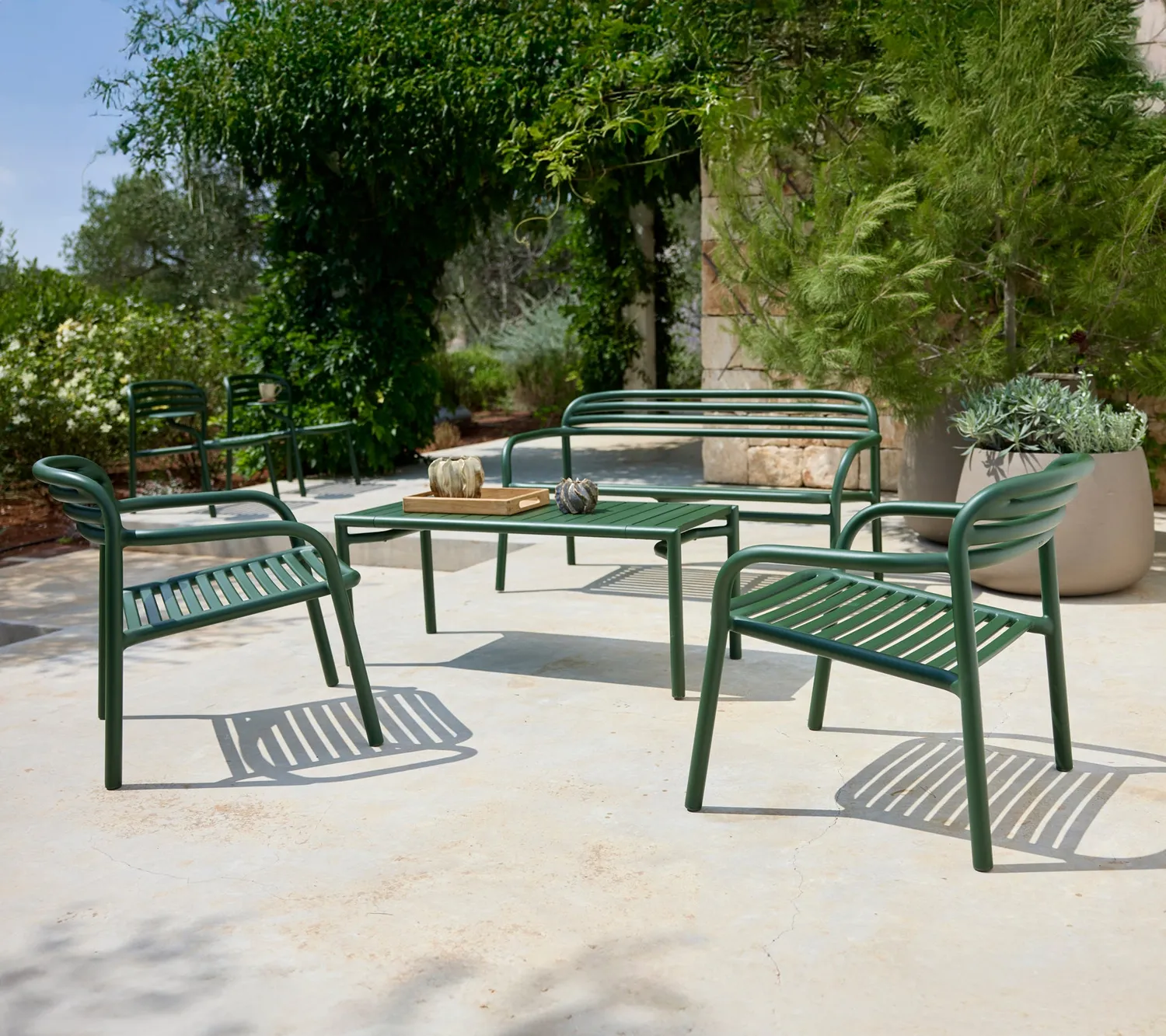 Cane-Line Bliss sofabord bænk sand aluminium