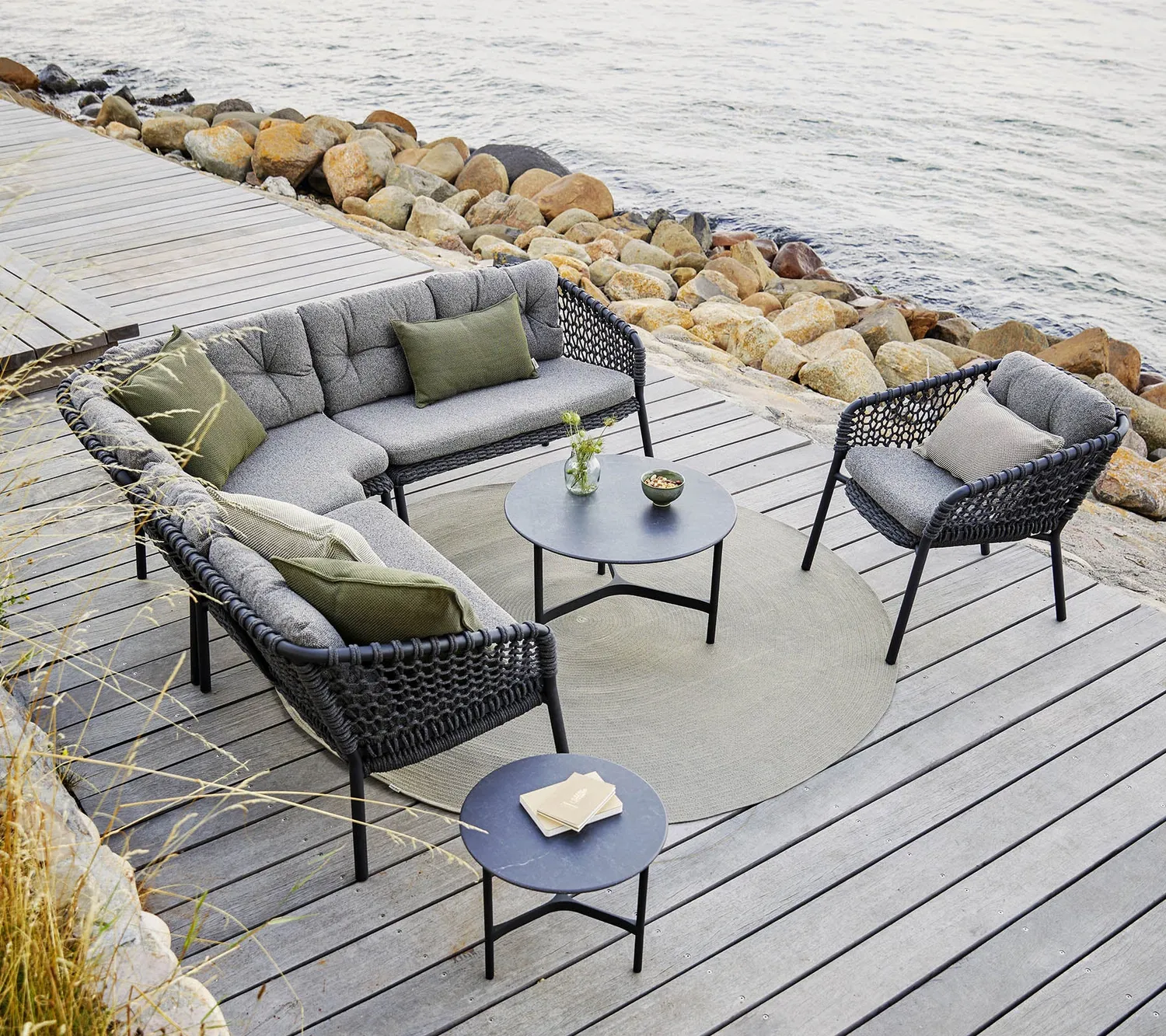 Cane-line Ocean 2-pers sofa venstre modul Dark grey