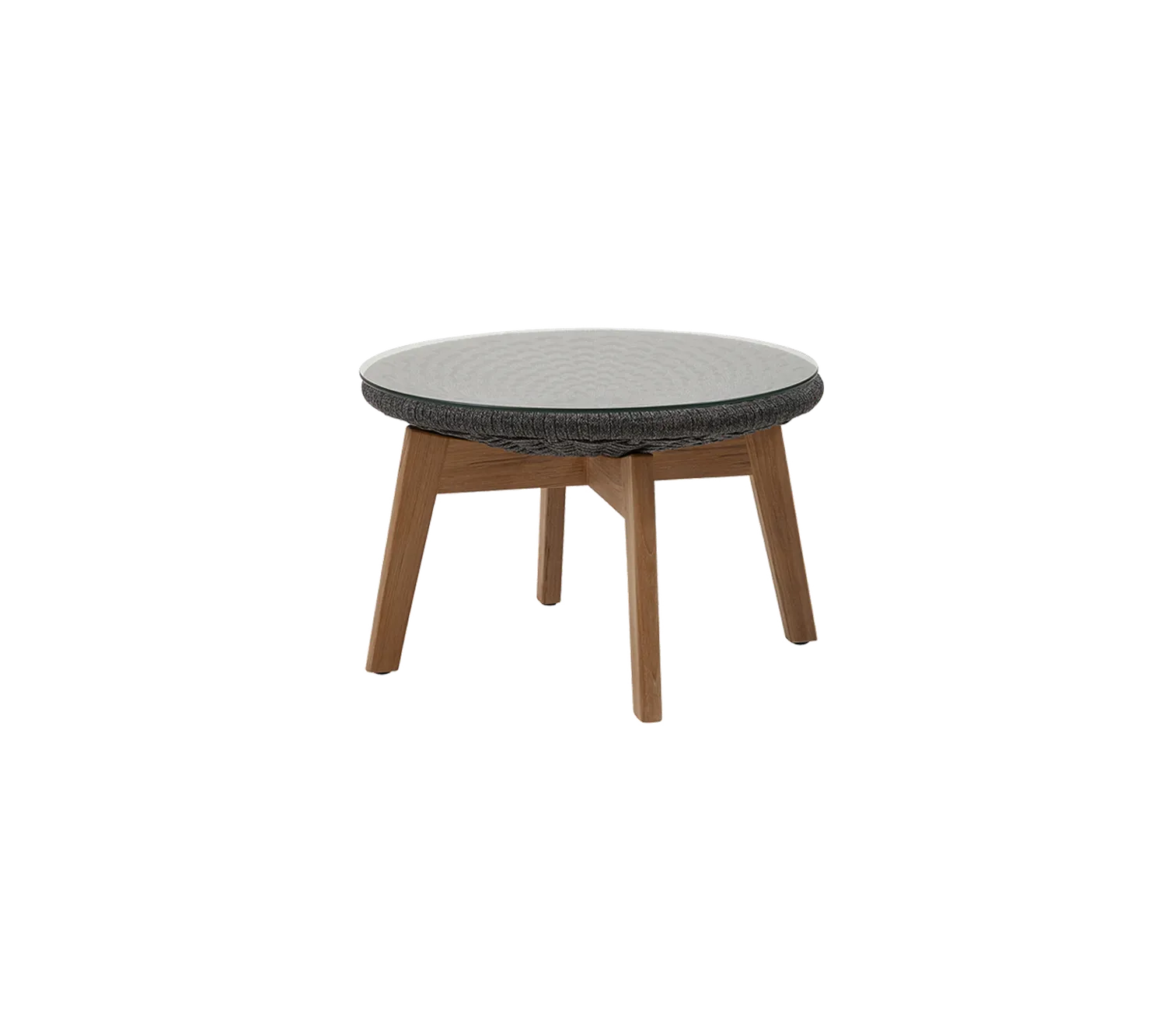 Cane-Line Peacock fodskammel sidebord dark grey teak