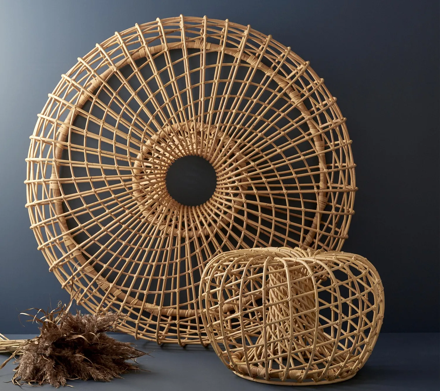Cane-Line Nest stor fodskammel natural rattan