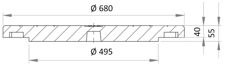 DUTRA Ø425 dæksel i stål