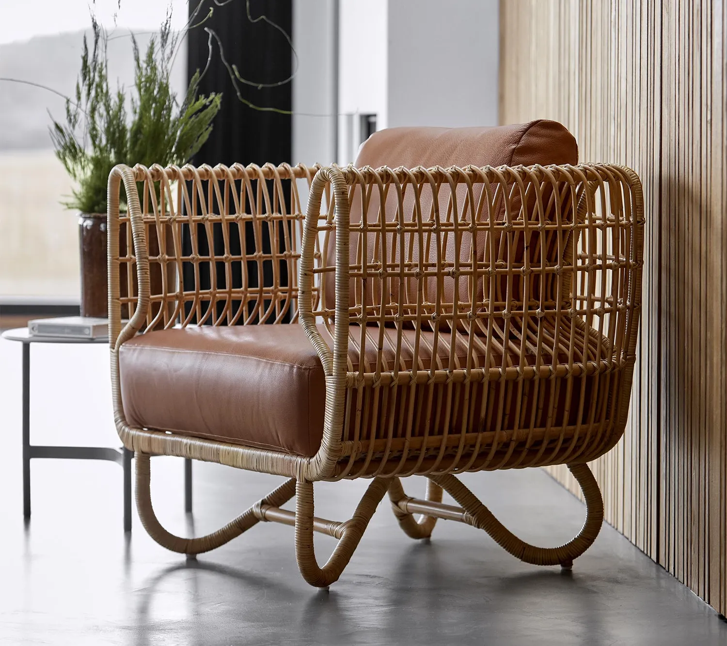 Cane-Line Nest loungestol natural rattan lysegrå