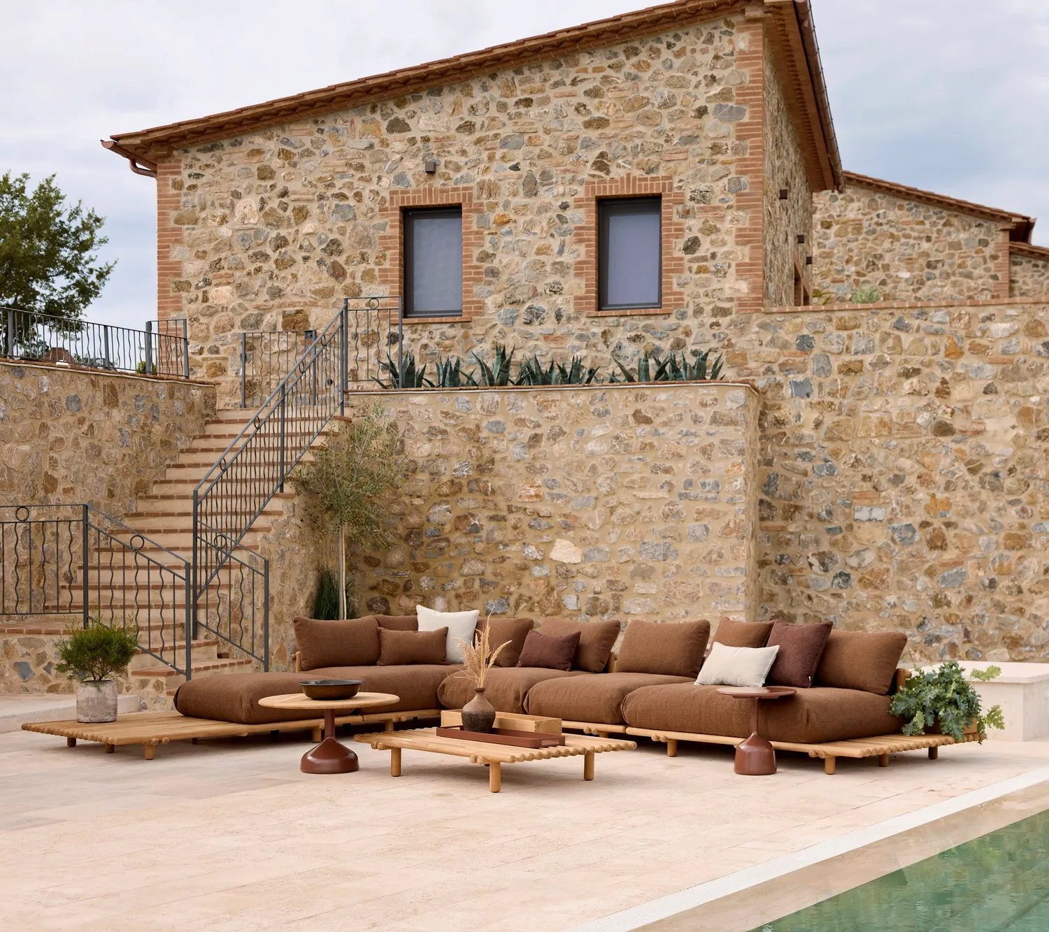 Cane-Line Sticks Platform sofabord teak Sand