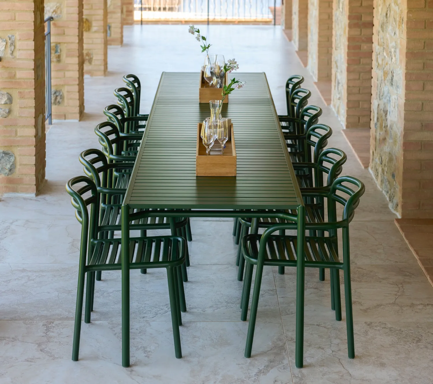 Cane-Line Bliss tillægsplade dark green aluminium