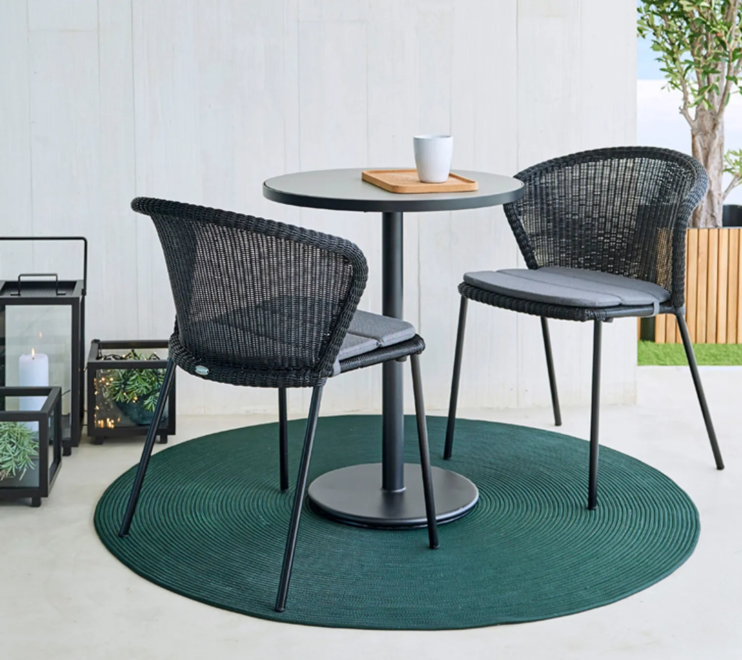 Cane-Line Go cafébord 60 cm sand aluminium teak