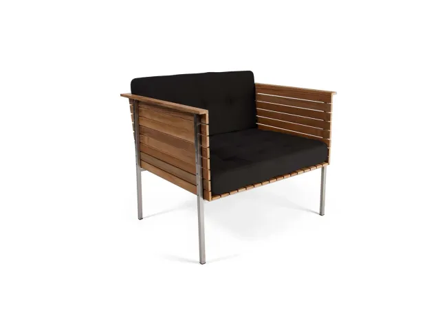 Skargaarden Häringe loungestol sort i teak