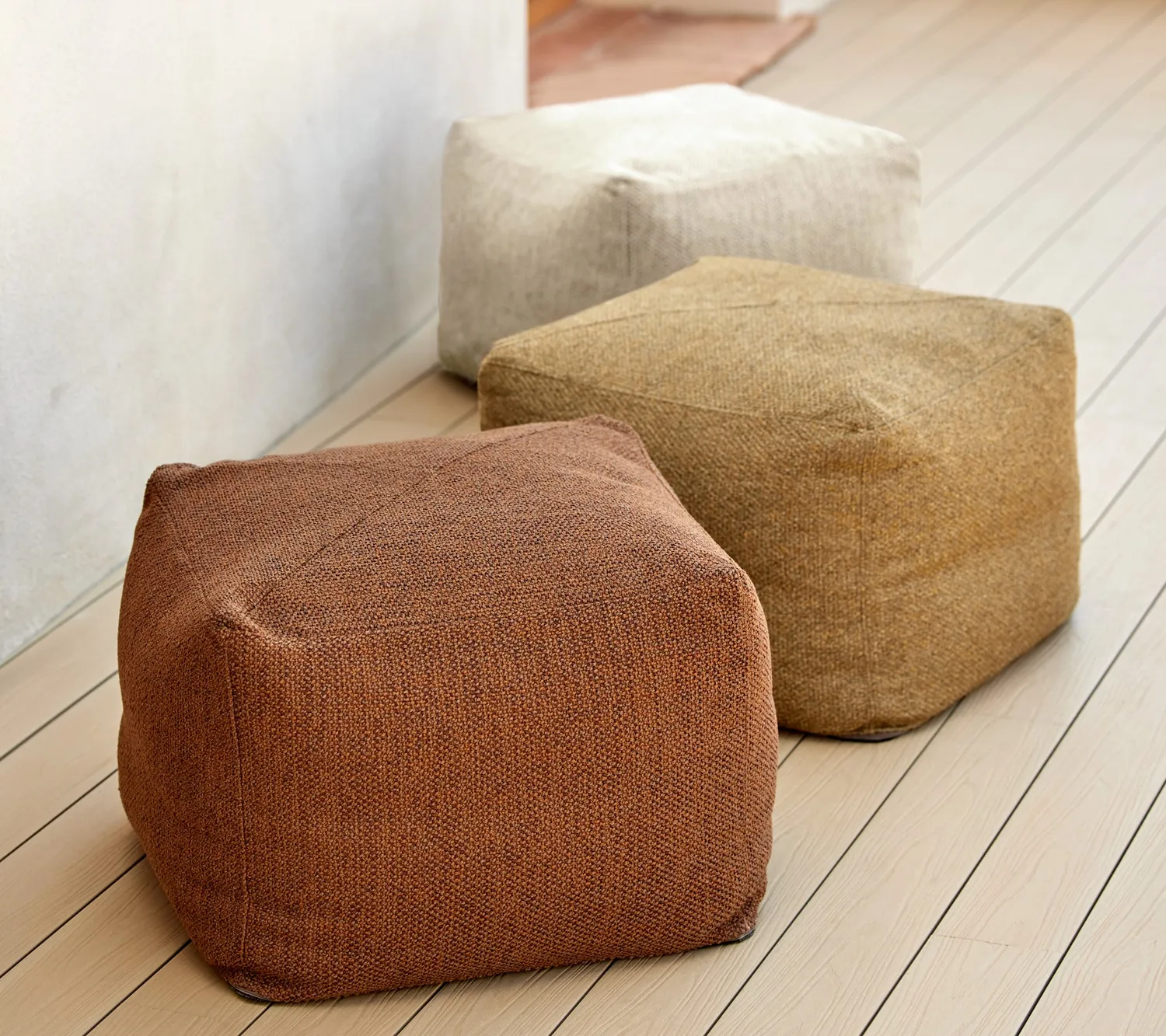 Cane-Line Divine fodskammel 60x60 cm turkis
