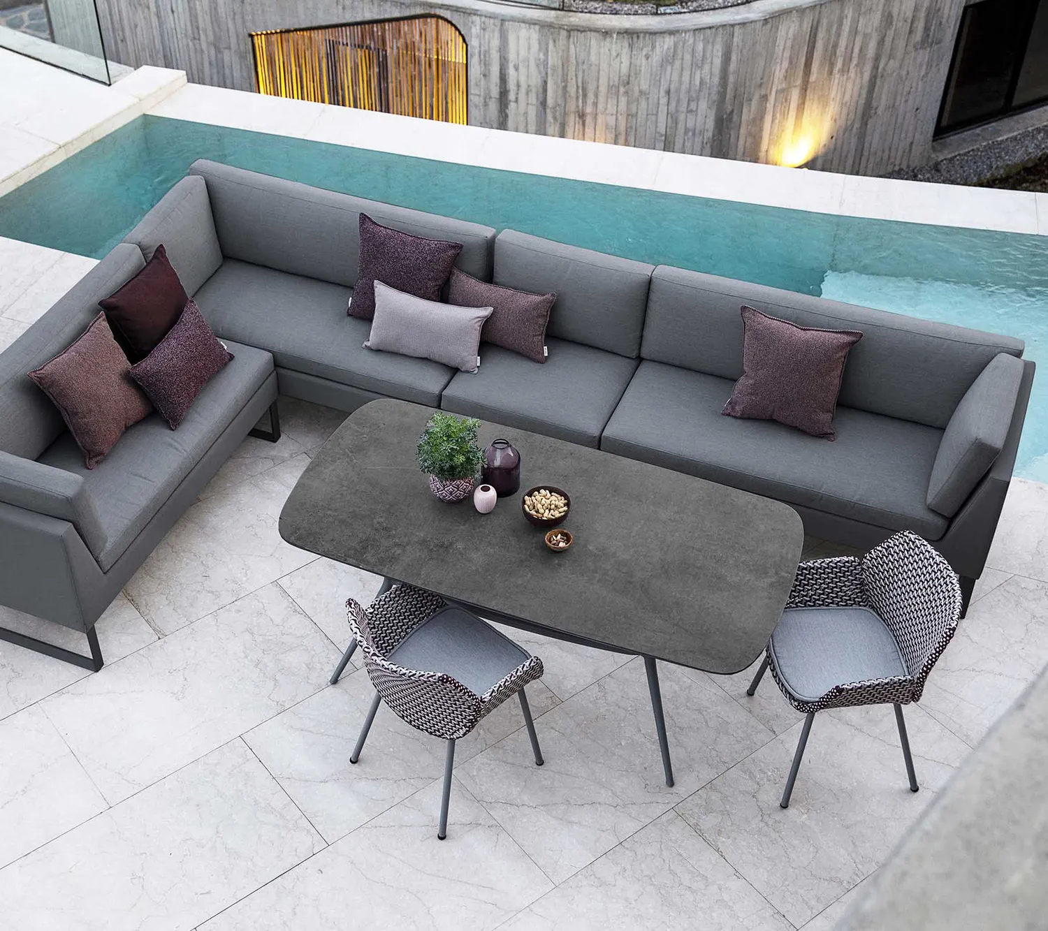 Cane-Line Flex single modul modulsofa grey QuickDry