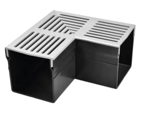 DUTRA STAR-Drain hjørnestykke 100x100 drænrist grå alu