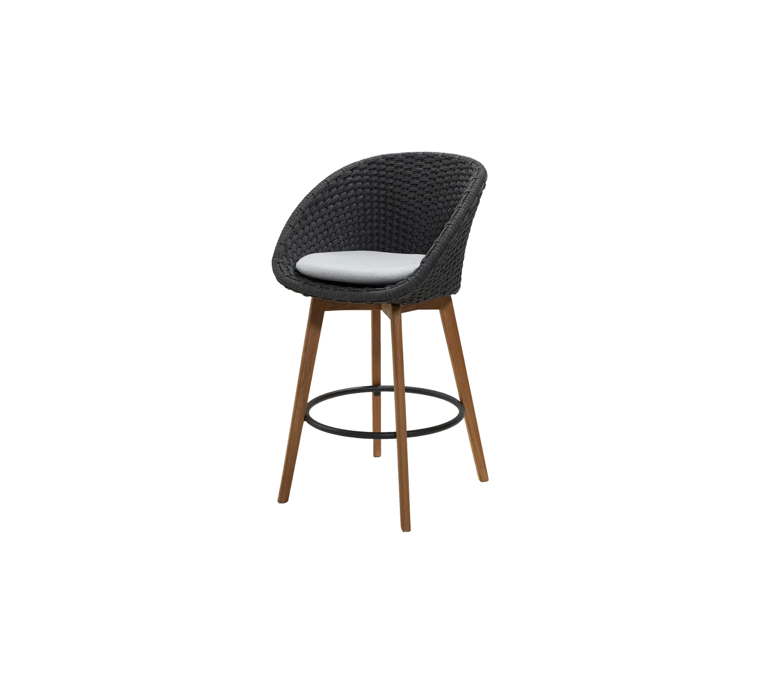 Cane-Line Peacock barstol dark grey teak Desert sand