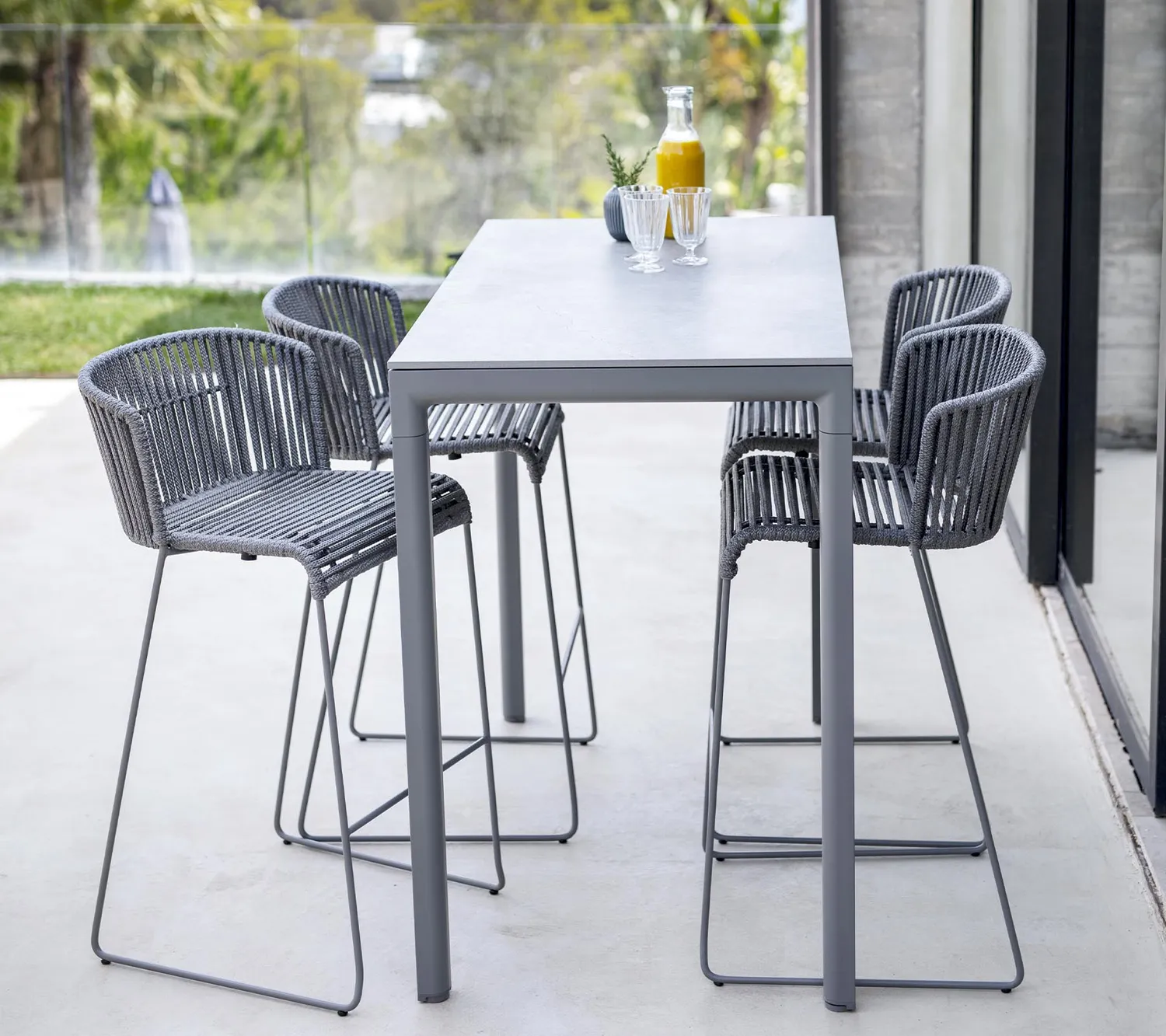 Cane-Line Moments barstol grey Soft Rope stabelbar