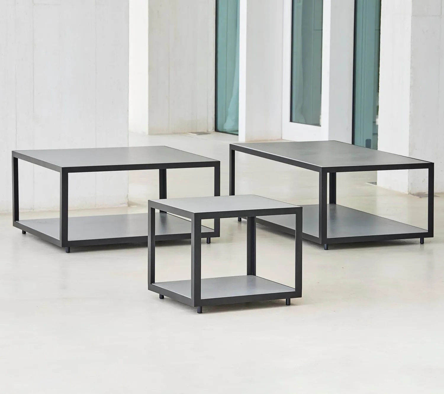 Cane-Line Level sofabord Lava grey Teak rektangulær