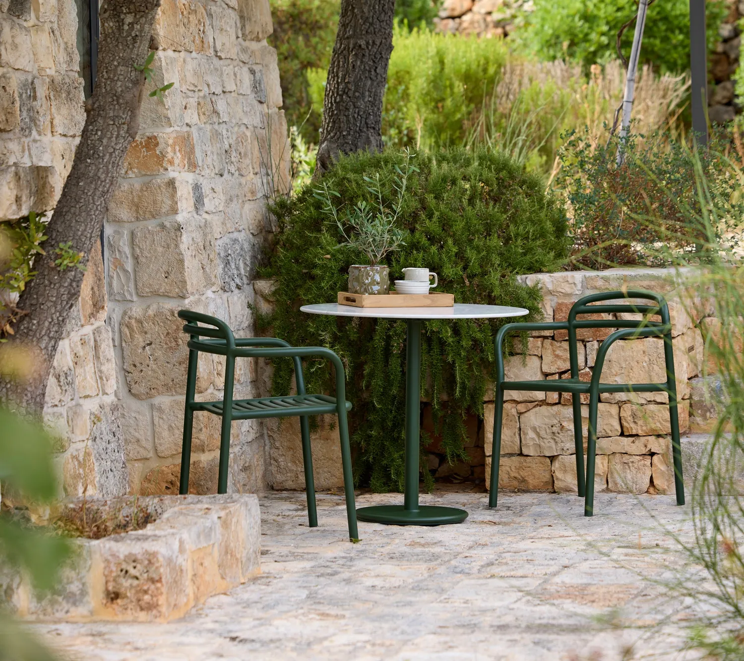 Cane-Line Go cafébord 60 cm sand aluminium teak