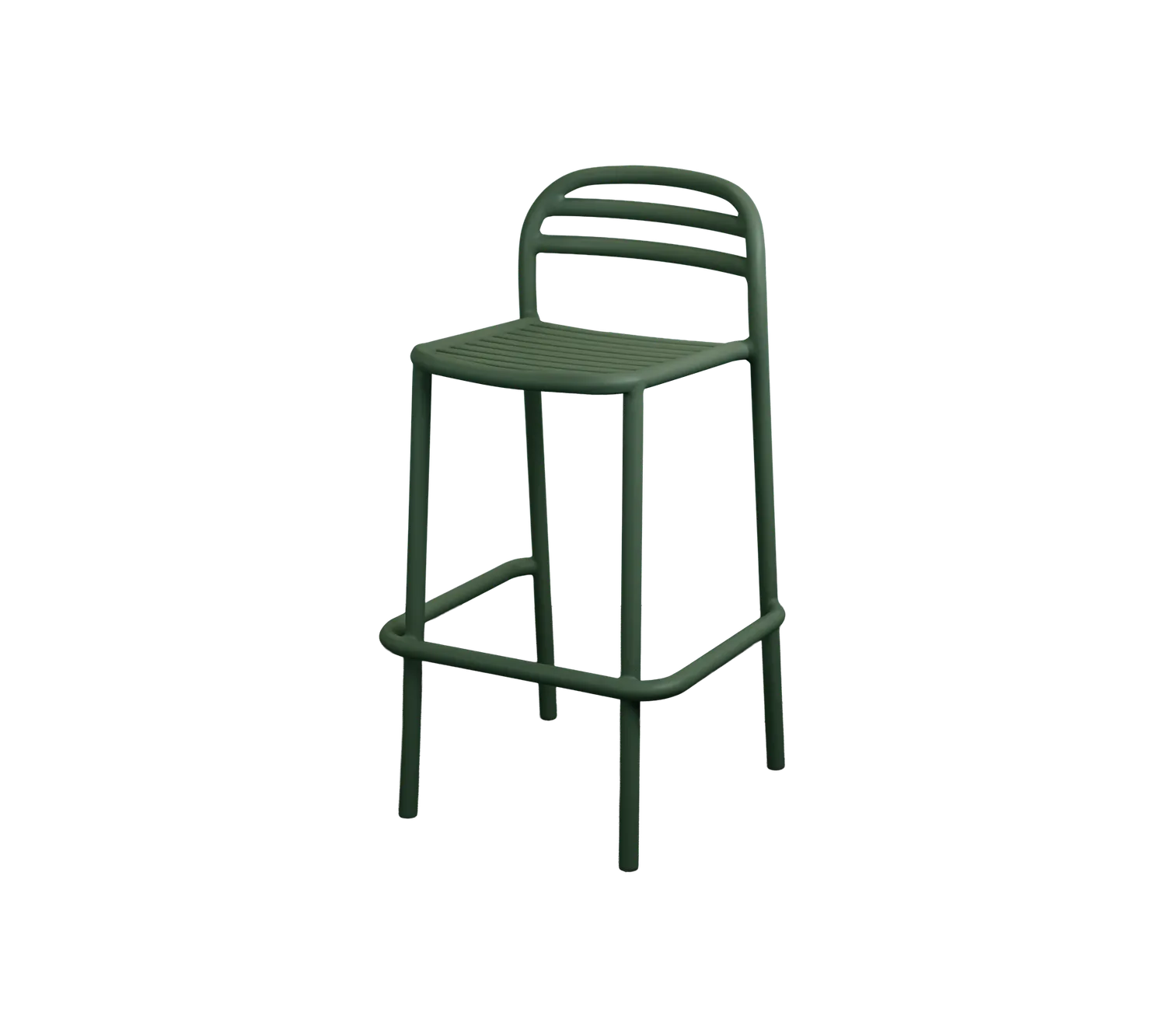 Cane-Line Bliss barstol aluminium mørkegrøn stabelbar