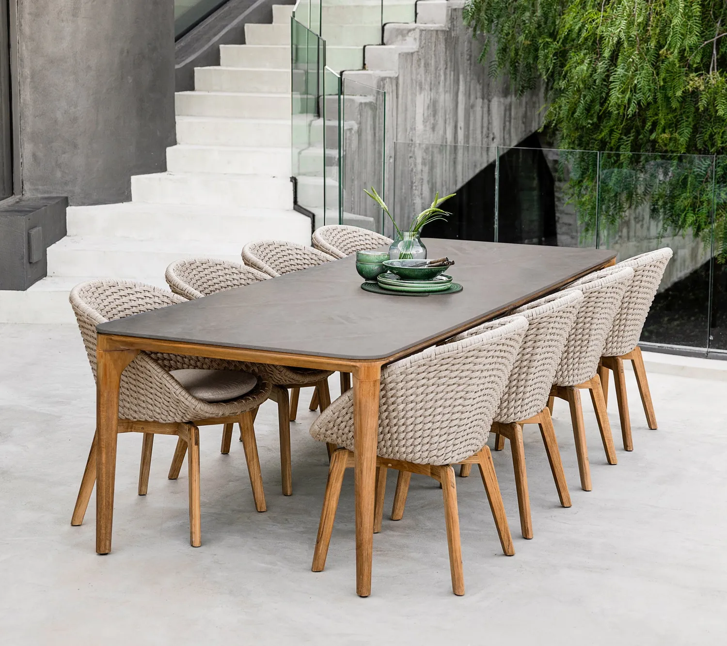 Cane-Line Peacock spisestol dark grey teak