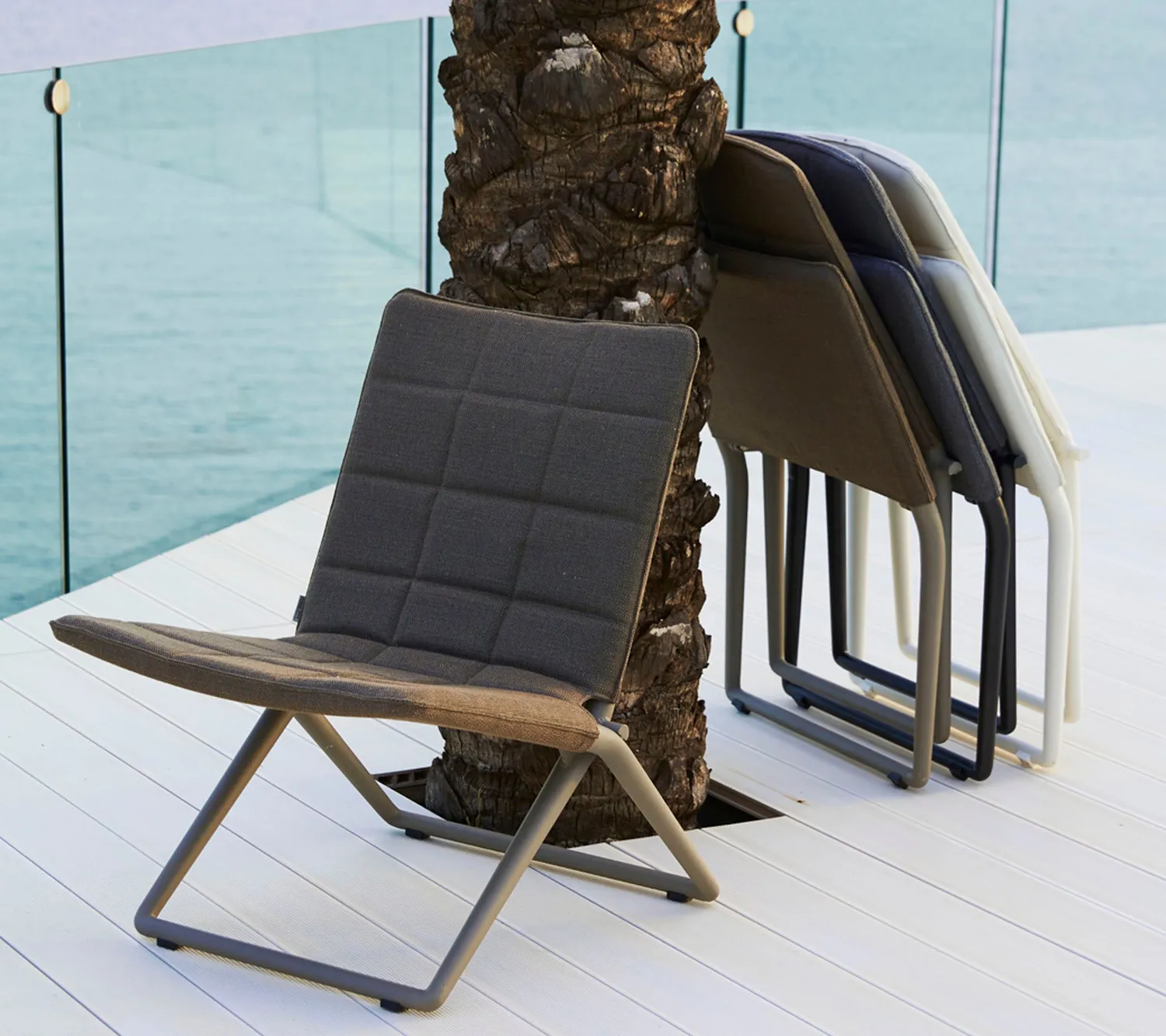 Cane-Line Traveller lounge klapstol grey quickdry