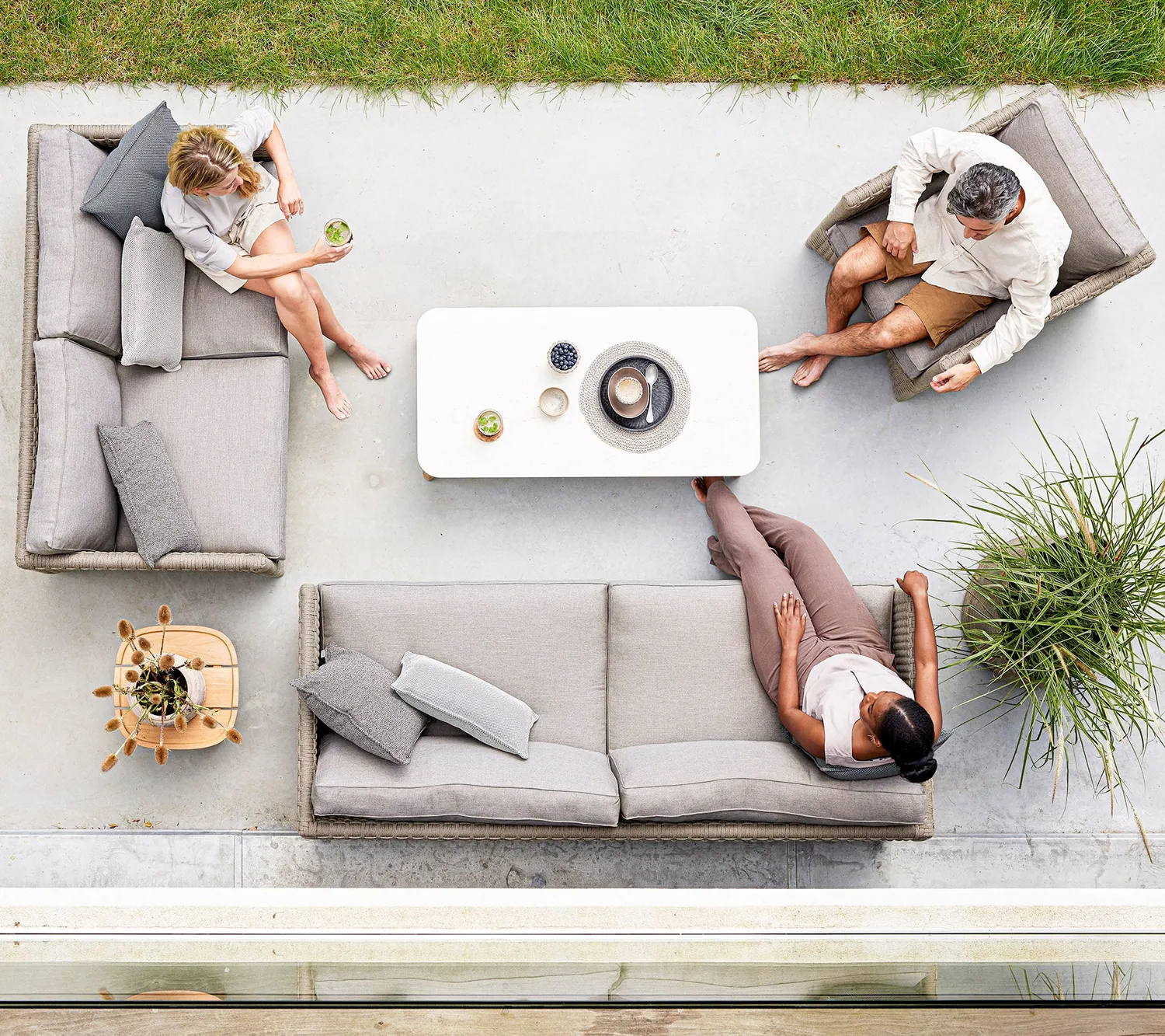 Cane-Line Diamond loungestol graphite quickdry