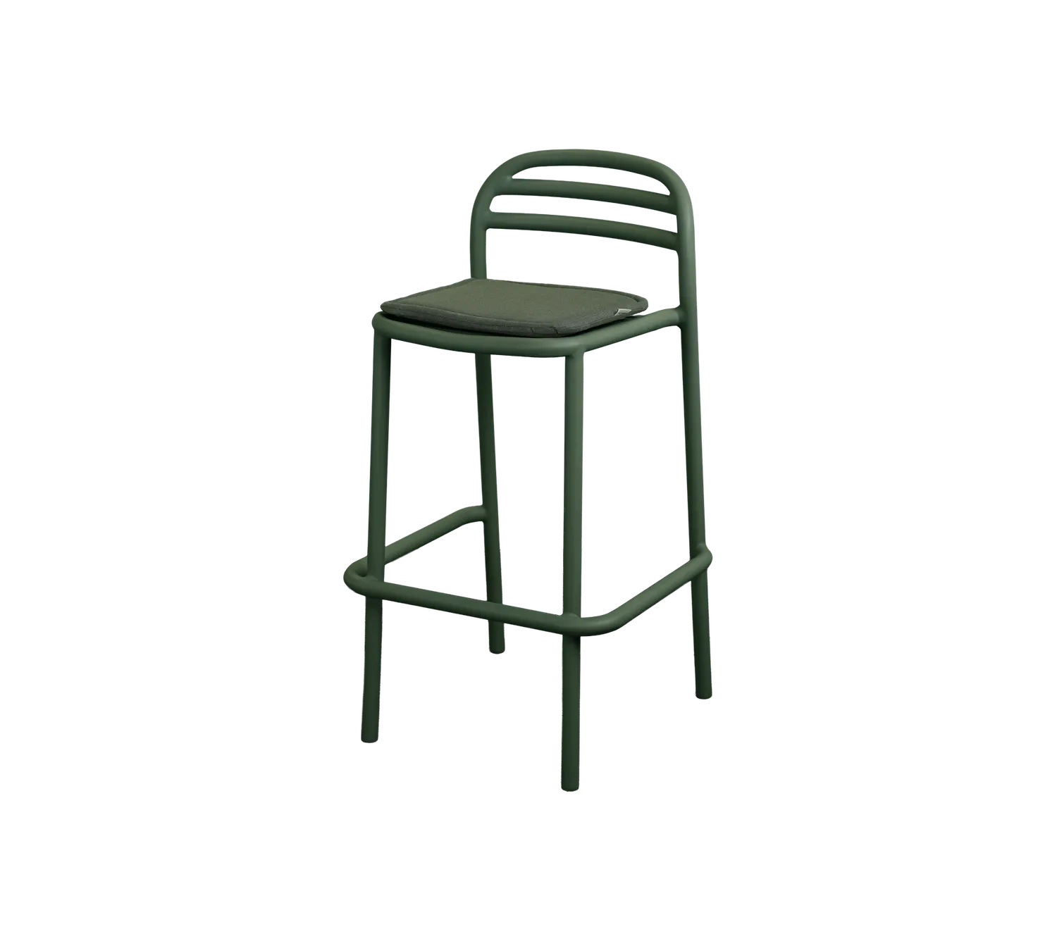 Cane-Line Bliss barstol aluminium mørkegrøn stabelbar