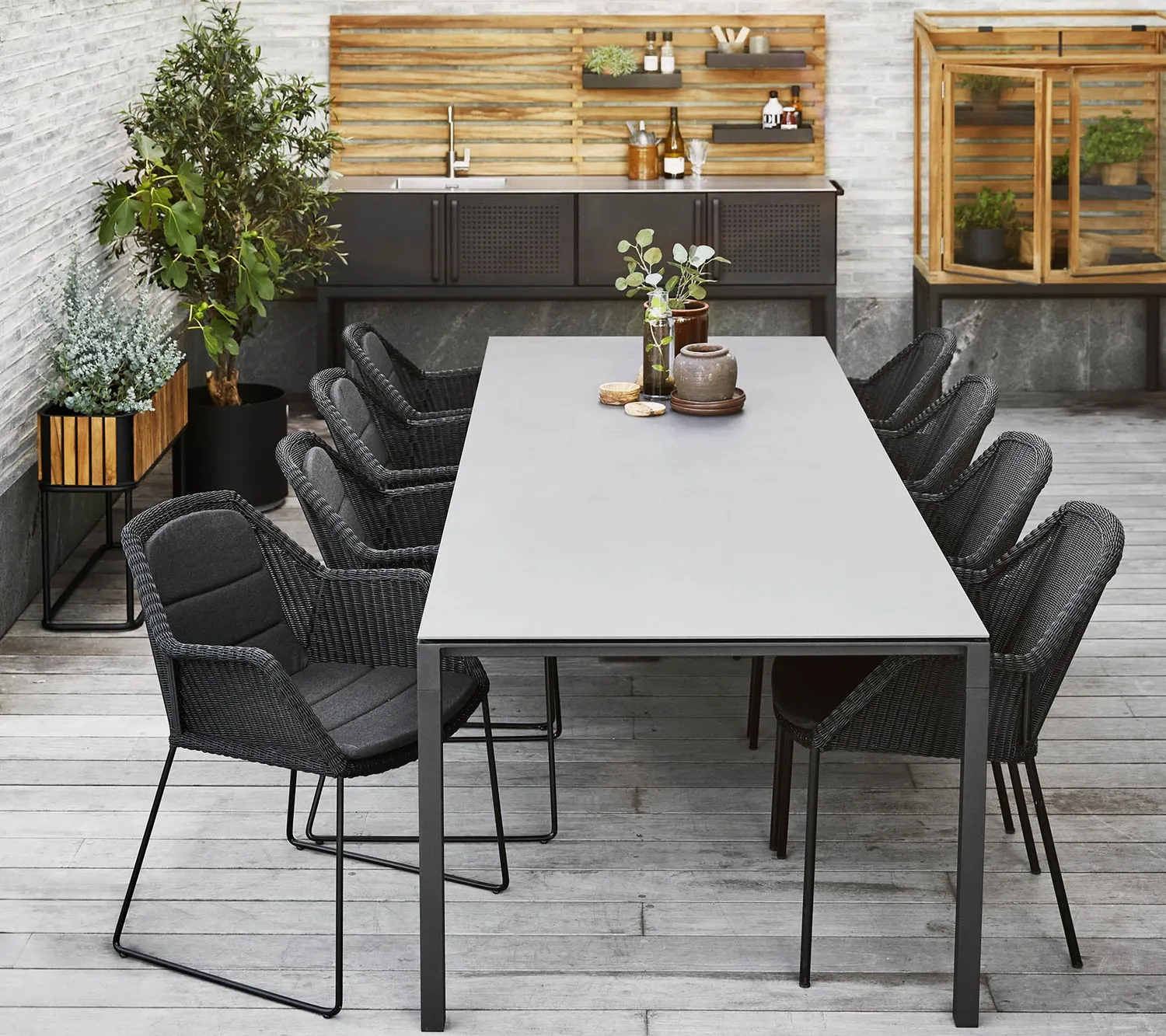 Cane-Line Breeze stol black flet udendørs spisestol